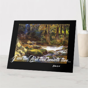 Cartão Stream Deer Trees God Heals Big Greeting Card