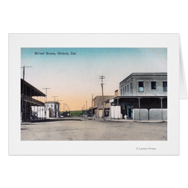 Cartão Street SceneOrland, CA (Frente Horizontal)
