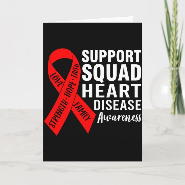 Cartão Strength Support Squad Heart Disease Awareness Red (Frente)