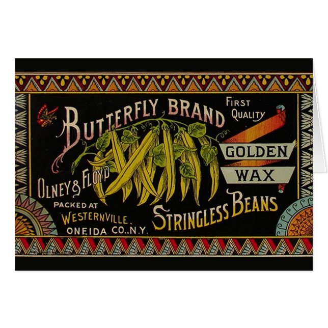 Cartão String Bean Label Vegetal País (Frente Horizontal)