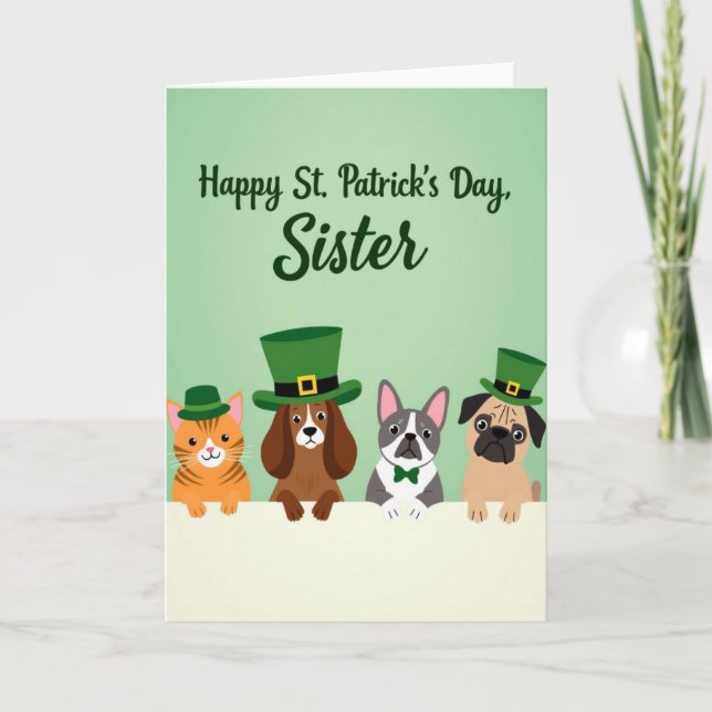 Cartão Striped Animals Holiday Card (Frente)