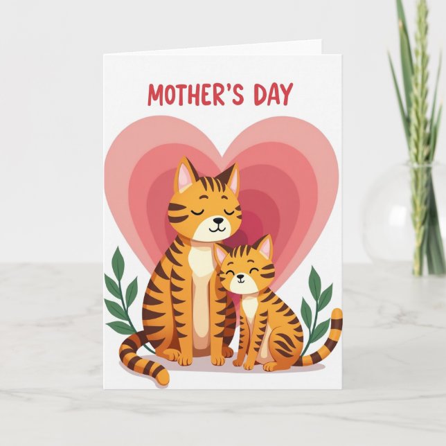 Cartão Striped Feline Love Card (Frente)