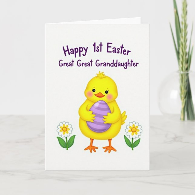 Cartão Striped Oval Happy Easter Card (Frente)