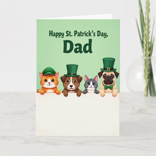 Cartão Striped Pets Happy St Patricks Card (Frente)