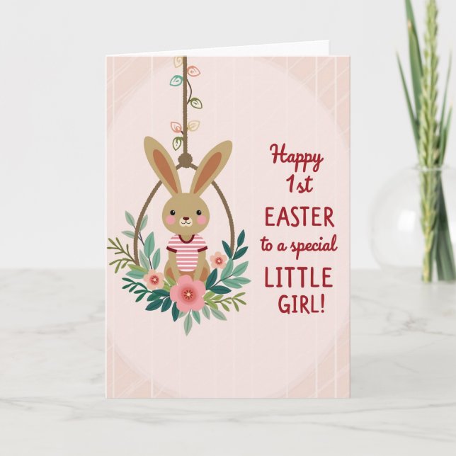 Cartão Striped Rabbit Floral Swing Card (Frente)