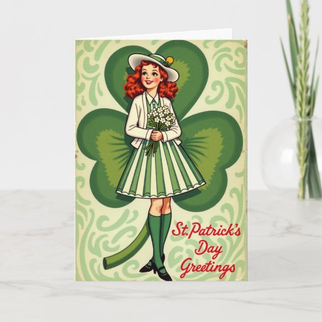 Cartão Striped Skirt St Patricks Day Card (Frente)