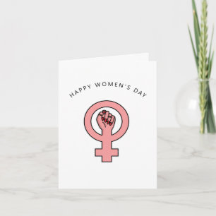 Cartão strong girl power happy women's day feminist