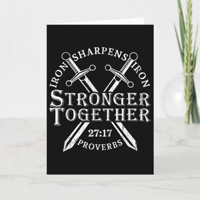 Cartão Strongers Together Iron Sharpens Iron Proverbs 27_ (Frente)