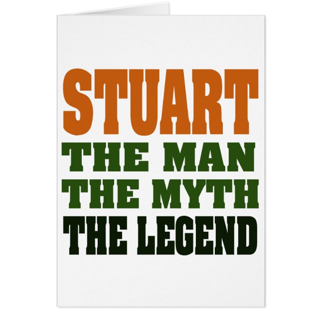 Cartão STUART - homem, o mito, a legenda (Frente)