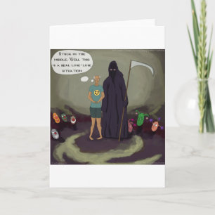 Cartão Stuck In The Middle W/Grim Reaper Funny