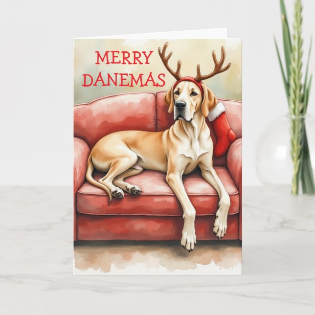 Cartão Stunning Great Dane Christmas Card (Frente)