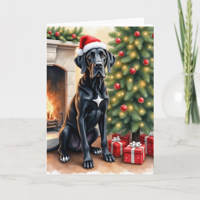 Cartão Stunning Great Dane Christmas Card (Frente)