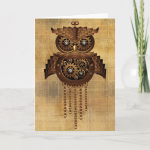 Cartão Style Vintage Style Steampunk Owl