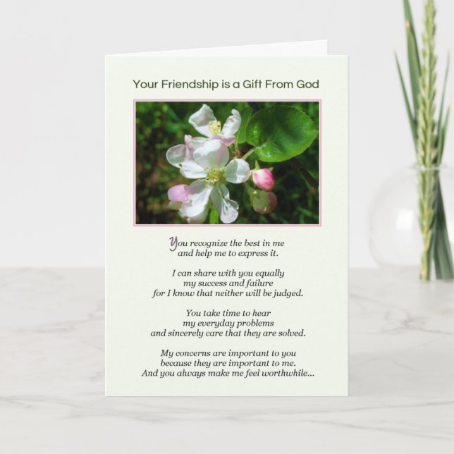 Cartão Sua Amizade é um presente de Deus (Frente)