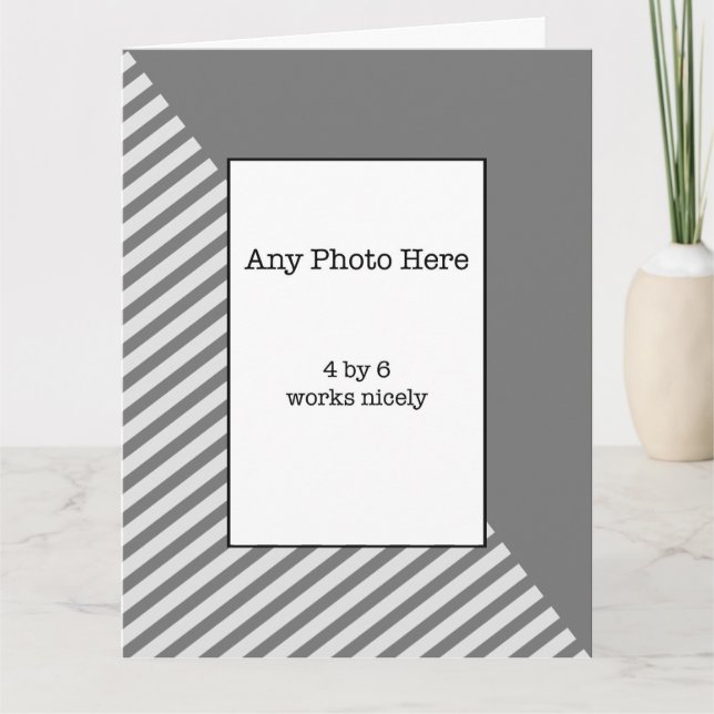 Cartão Sua foto em um Dia dos Pais cinza  (Frente)