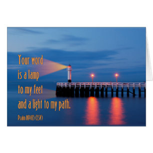 Cartão Sua palavra é um salmo leve 119:105 Bíblia verso