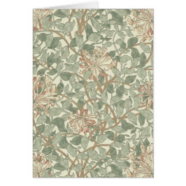 Cartão Suave Verde Vintage William Morris Honeysuckle