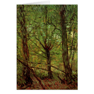 Cartão Subcrescimento de Van Gogh Trees, Impressionismo V