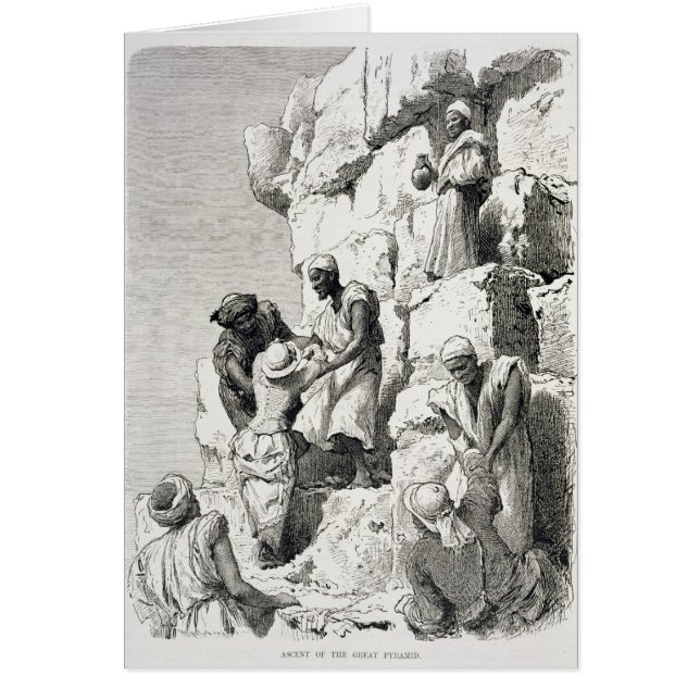 Cartão Subida da grande pirâmide, século XIX (Frente)