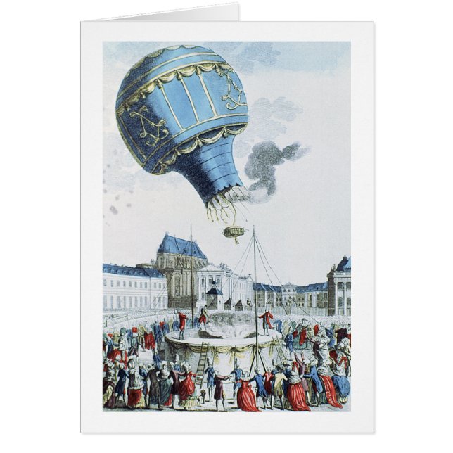 Cartão Subida do balão de ar quente dos irmãos de (Frente)