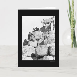 Cartão Subindo a Pirâmide do Excelente no Egito 1870