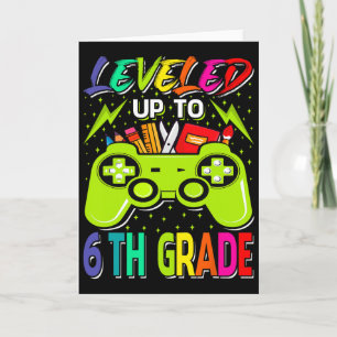 Cartão Subiu Para o 6º Ano Gamer Byck To School Primeiro