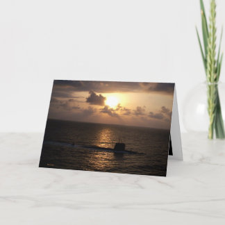 Cartão Submarino e por do sol