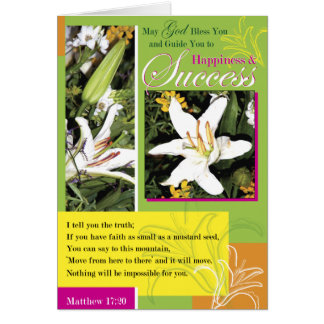 Cartão Sucesso luminoso do lírio