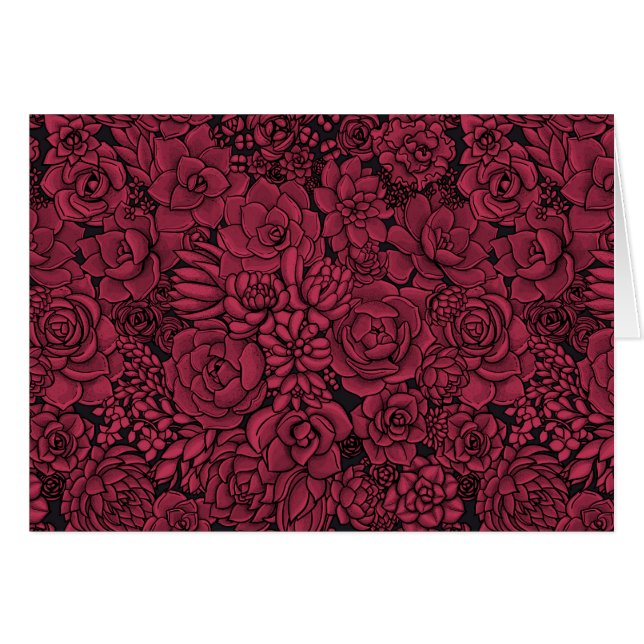 Cartão Suculentos na Viva Magenta - Cor do Ano 2023 (Frente Horizontal)