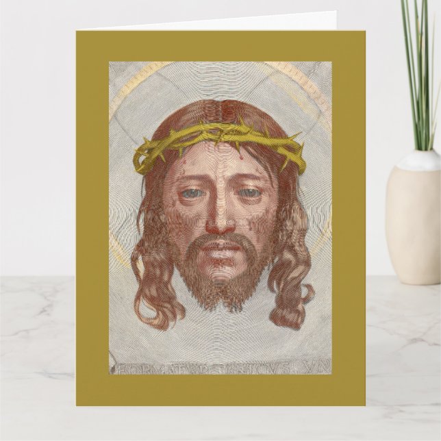 Cartão Sudarium of Saint Veronica by Claude Mellan 1649 (Frente)