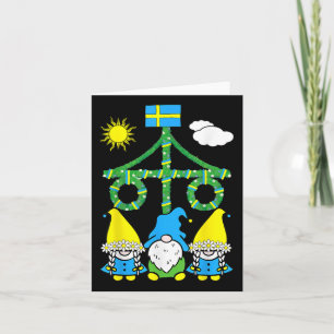 Cartão Suecia MidSummer Solstile Maypole Midsommar