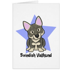Cartão Sueco Vallhund da estrela de Kawaii