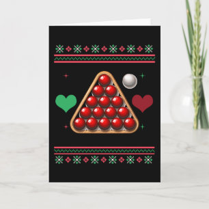 Cartão Suéter de Natal Feio de Snooker