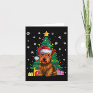 Cartão Suéter Feio Árvore Xmas Luzes Terrier Cão Escocês