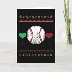 Cartão Suéter feio de Natal de beisebol Xmas