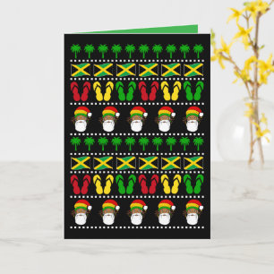 Cartão Suéter Feio Jamaicano Rasta Natal