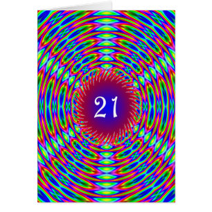 Cartão Sugestões do Abstrato de aniversário de 21 anos