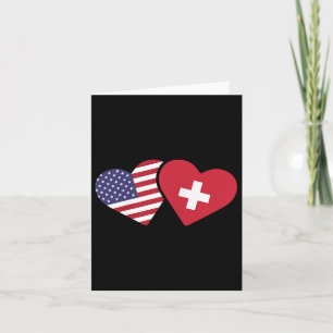 Cartão Suiça U Flag T Shirt Heart Swiss American