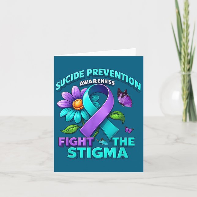 Cartão Suicide Prevention Suprt Fight Stigma Suicide Awar (Frente)