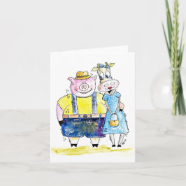 Cartão Suínos e Vacas, brancos e cúbicos