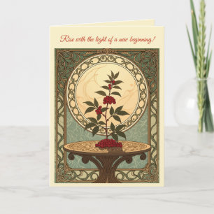 Cartão Sumagre do Nascer do Sol Um Símbolo da Renovação d