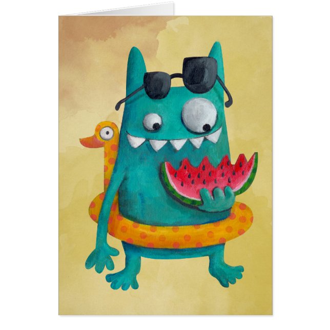 Cartão Summer Beach Monster (Frente)