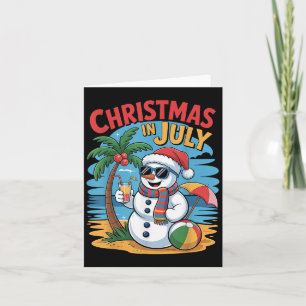 Cartão Summer Beach Snowman Natal Em Julho Engraçado Aloh
