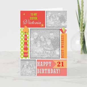 Cartão Summer Colors Birthday Personalized Photocard