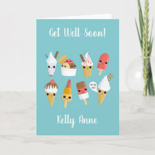 Cartão Summer Get Well Soon Ice cream Card