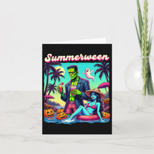 Cartão Summer Halloween Zombie Frankenstein Boo Ghost