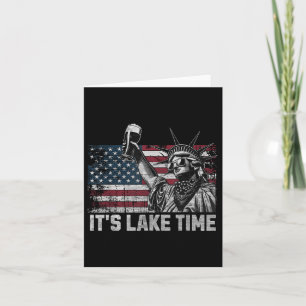 Cartão Summer It's Lake Time Beer Statue Of Liberty 4th O