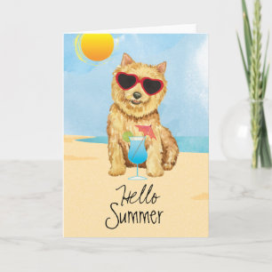 Cartão Summer Norwich Terrier Card