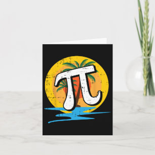 Cartão Summer Pi Day Retro Beach Math Símbolos Professor