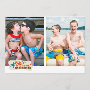 Cartão Summer Saudações Beach Flat